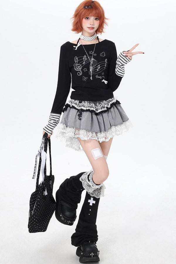 Gothic Piano Ruffle Skirt