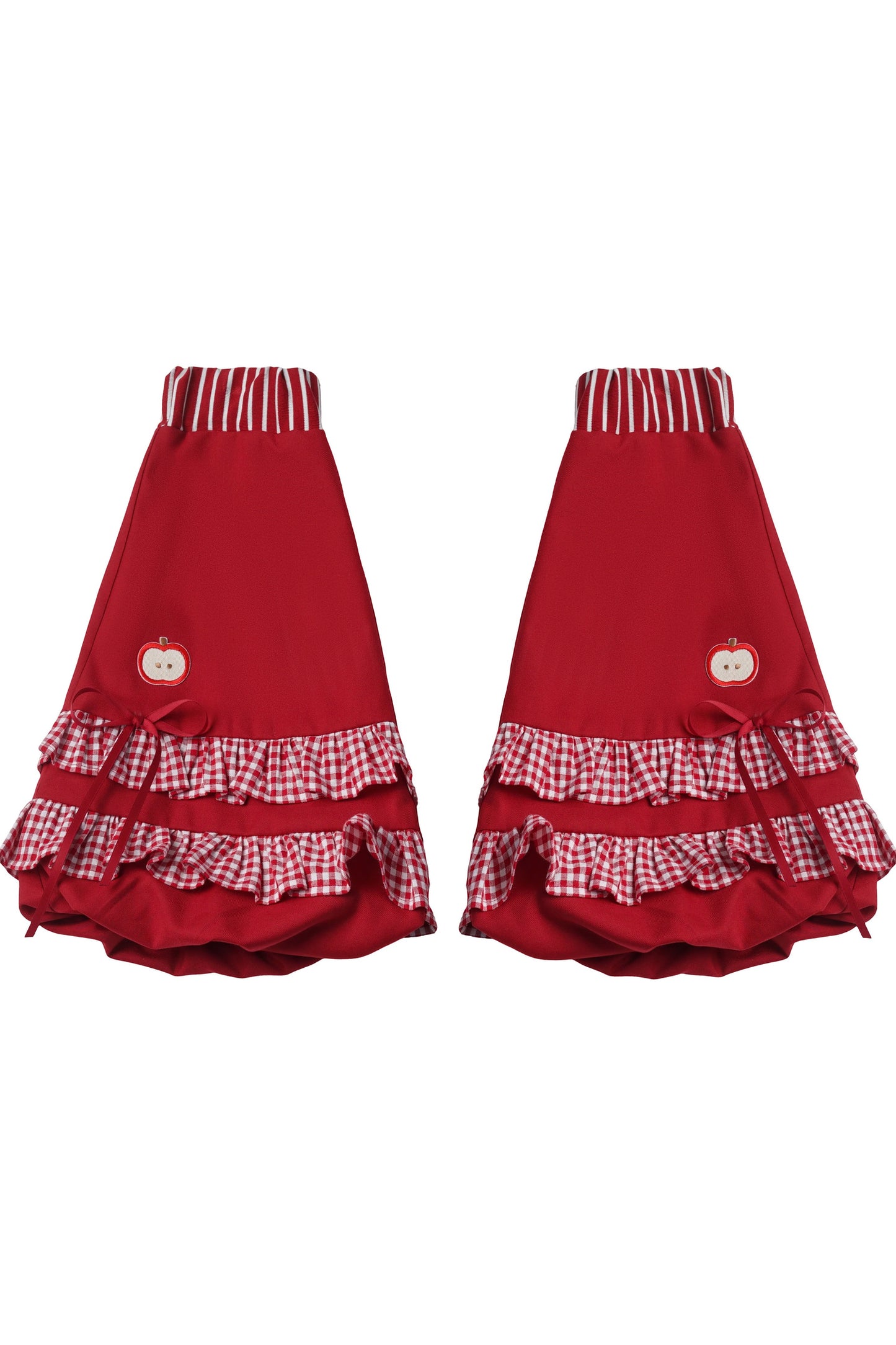 Apple Ribbon Balloon Pinafore Dress Set