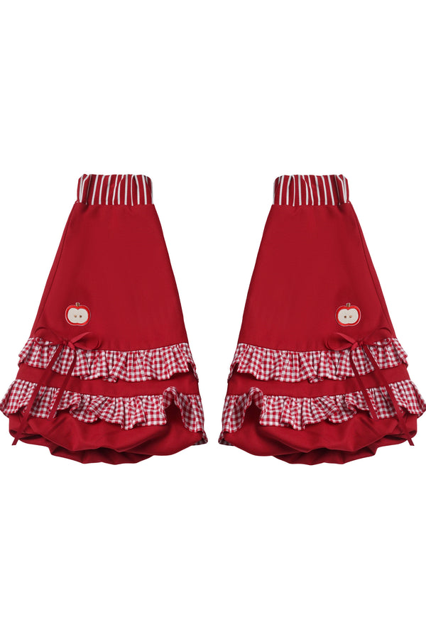 Apple Ribbon Balloon Pinafore Dress Set