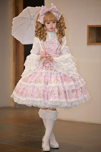 Elegance Floral Wall Doll-Like JSK Dress