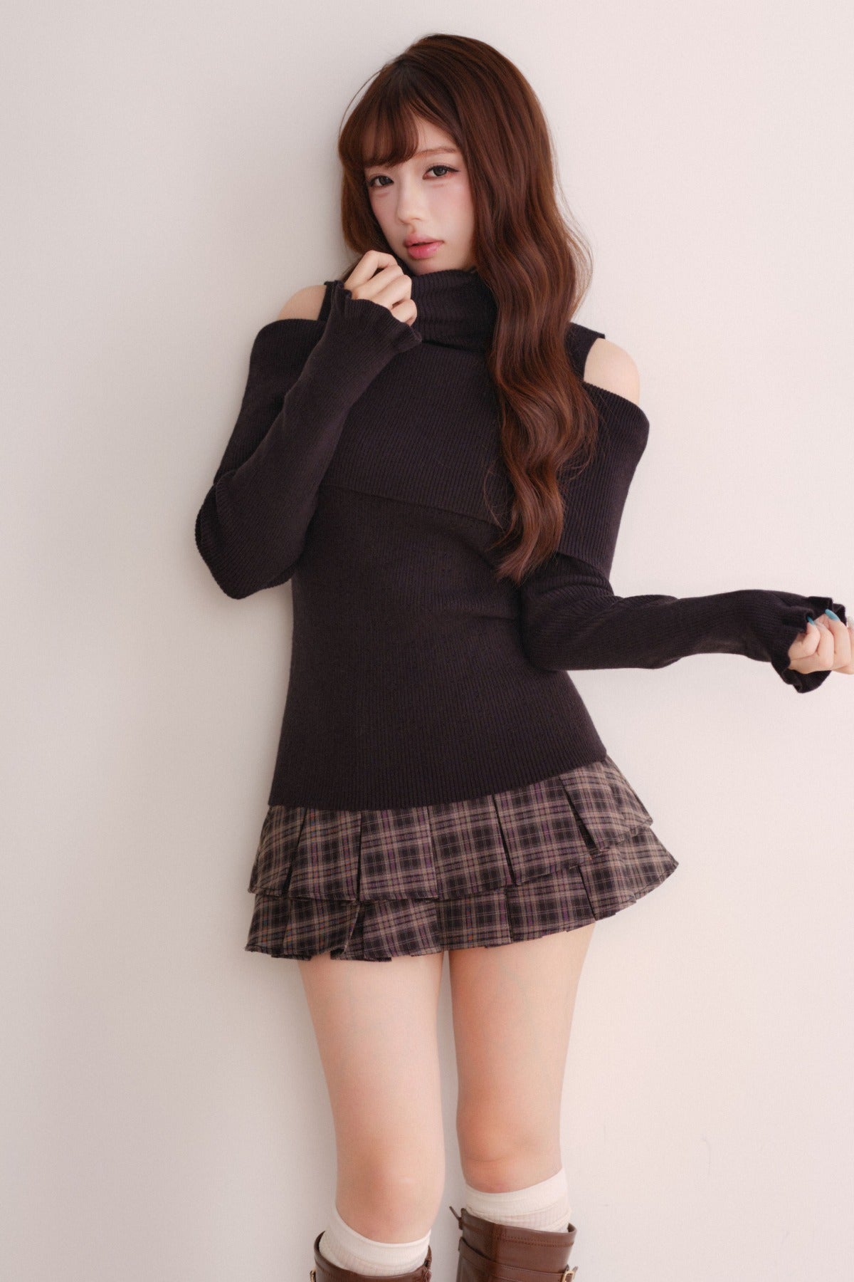 Off-Shoulder Shawl Pullover Sweater