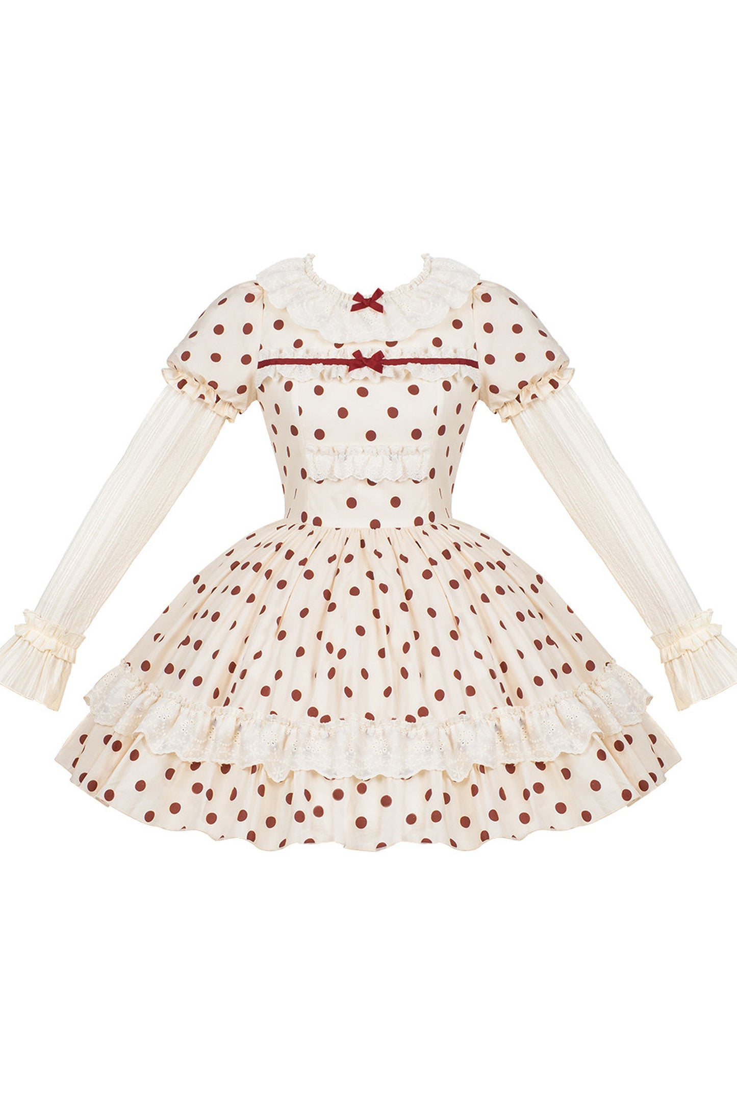 Cotton Polka Dot Print OP Dress Set-Up
