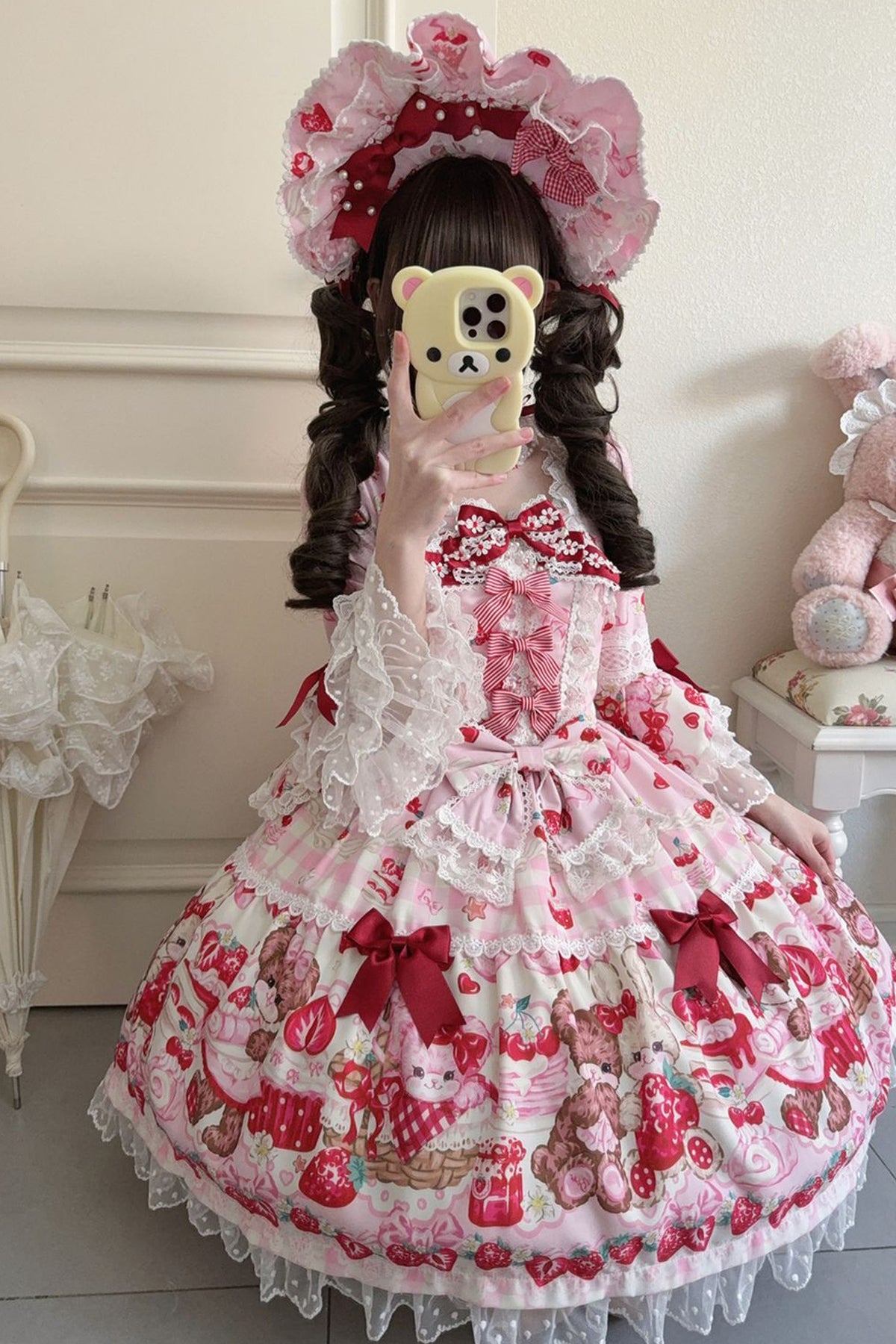Berry Rabbit Bear Long Sleeve Dress