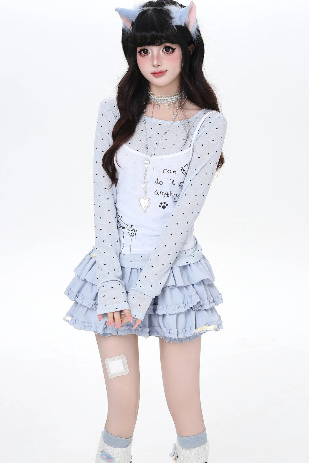 Dotted Sheer Layered Subculture Top