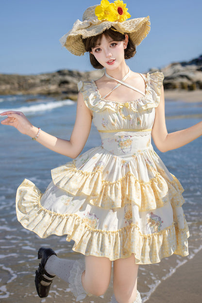 Sunflower Garden Ruffle Dress Set