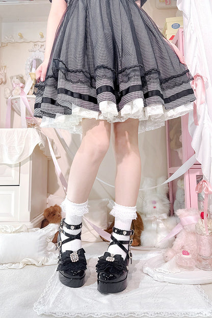 Rhinestone Lace High Heels