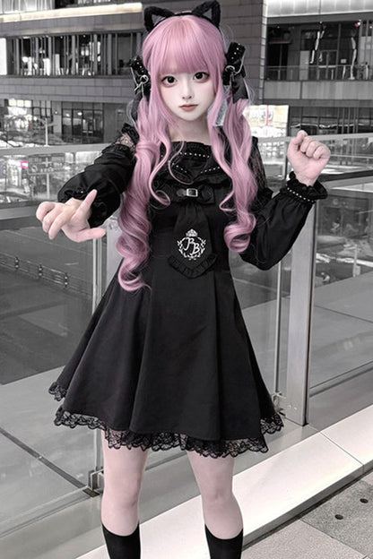 Black Lace Princess Dress+ Bag