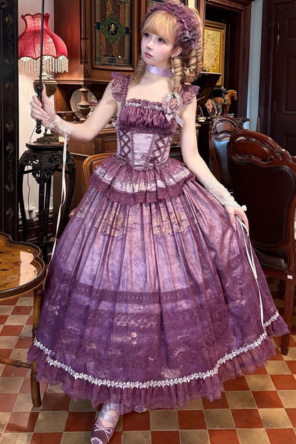 Misty Grape Garden Lolita Cami and Skirt Set-Up