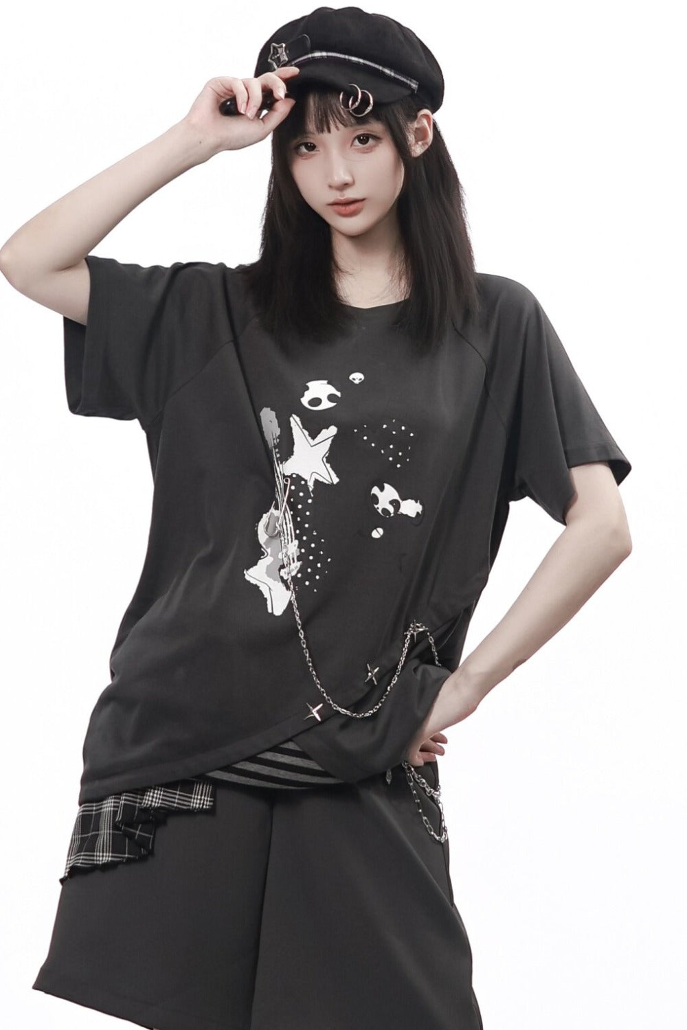 Rebellischer Akkord Raglan-Schal-Kurzarm-Hosen-Set
