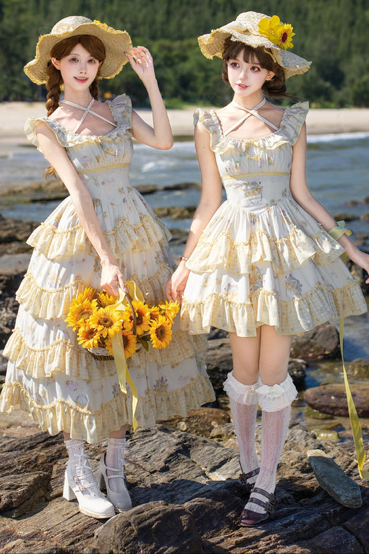Sunflower Garden Ruffle Dress Set