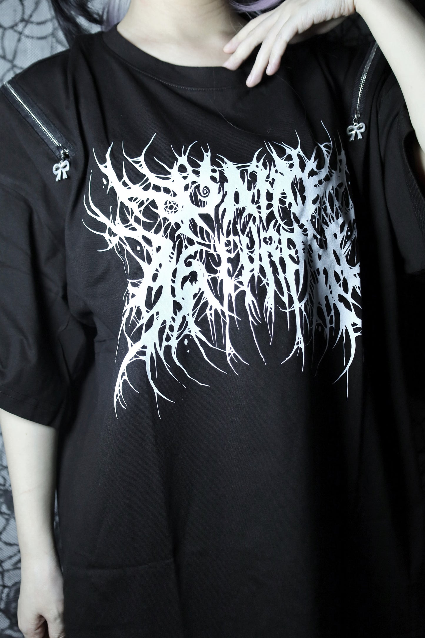 サブカルパンクオフショルTシャツ