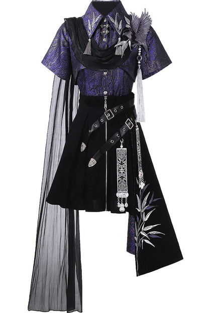 Crow Hanfu Style Top and Skirt Set
