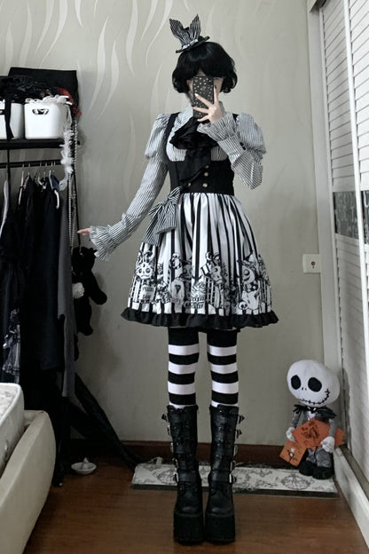 Weird Christmas Doll Bear Jsk Bustier Dress and Shirt Set-Up