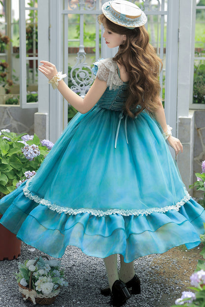 Water Lily Floral Long Dress
