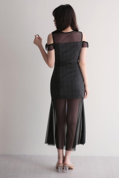 Elegant Sheer Layered Maxi Dress