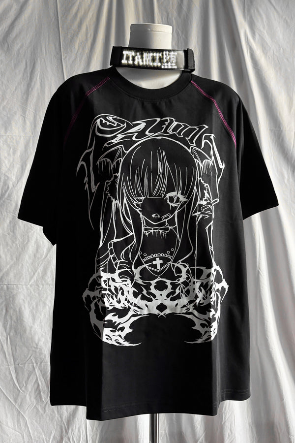 病みかわゴシックルーズTシャツ