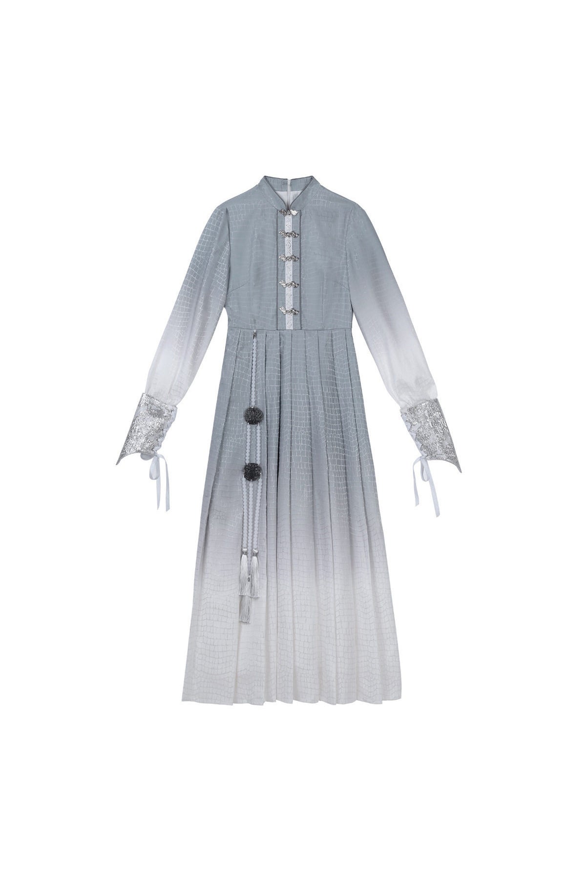 Silver Snake Improved Hanfu Dress and Jacket Set-Up