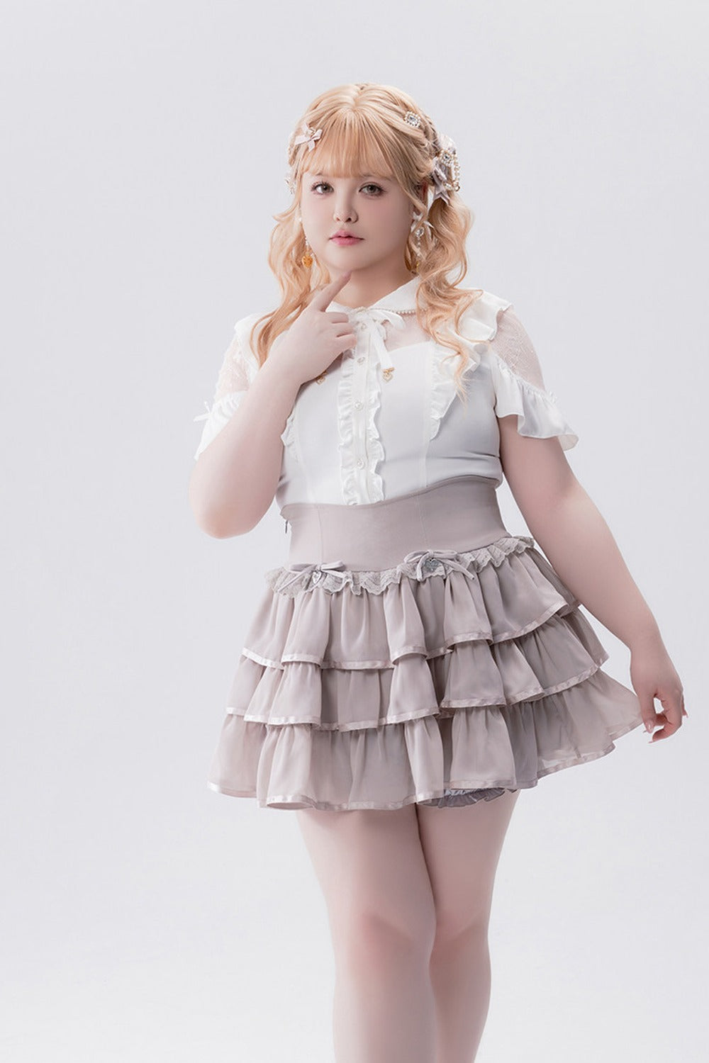 Conjunto idol con volante de estilo muñeca