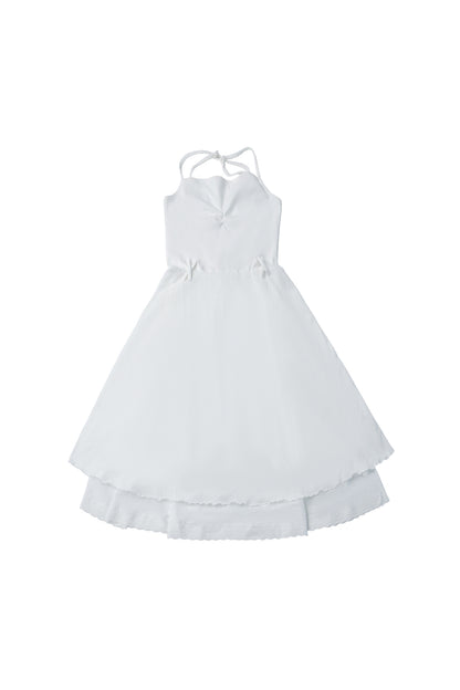 One-Line Tie-Up Knitted Cardigan and Suspender Dress Set-Up