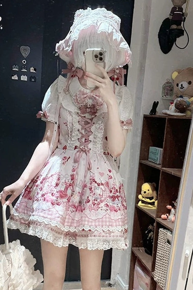 Cherry Bunny Lolita Skirt+Top