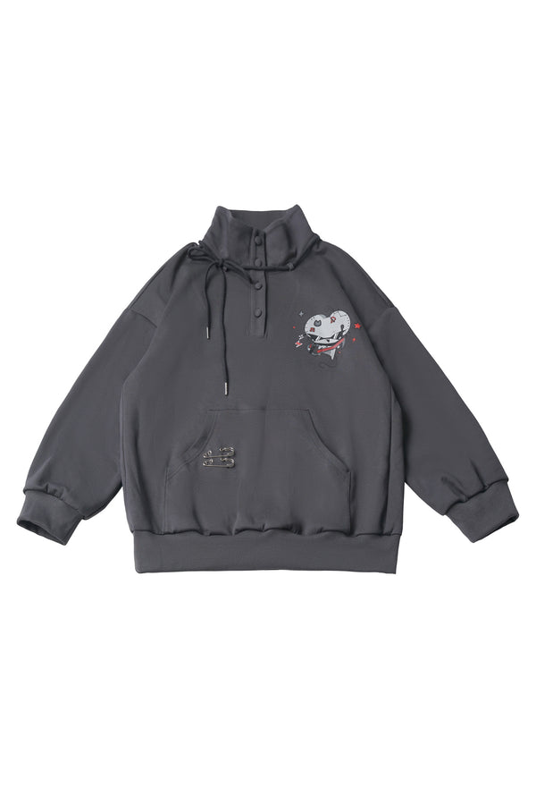 Gray Black Bass Mouse Sweatshirt Set