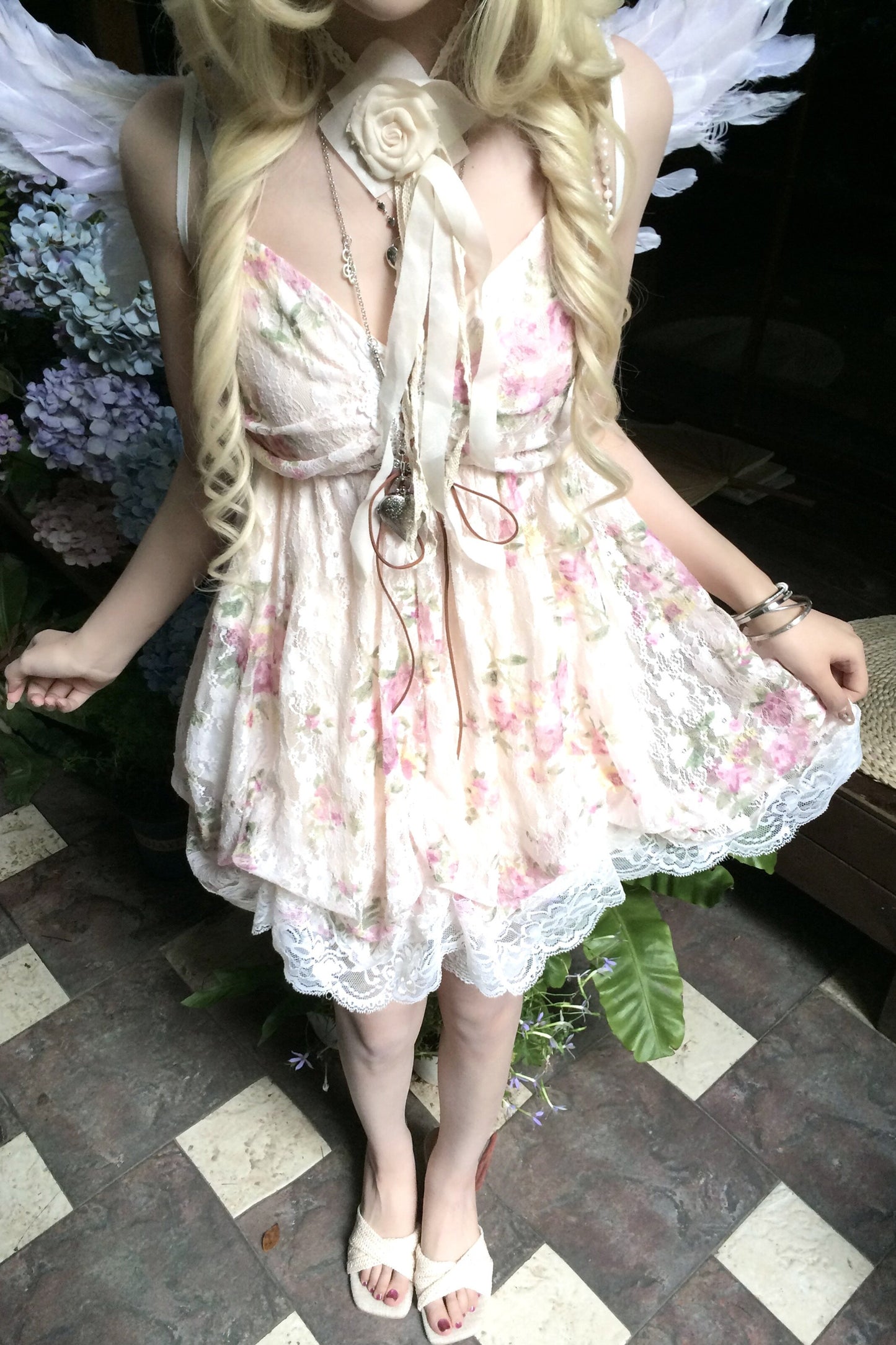 Ruffle-Sleeve Cardigan & Cami Dress Set-Up