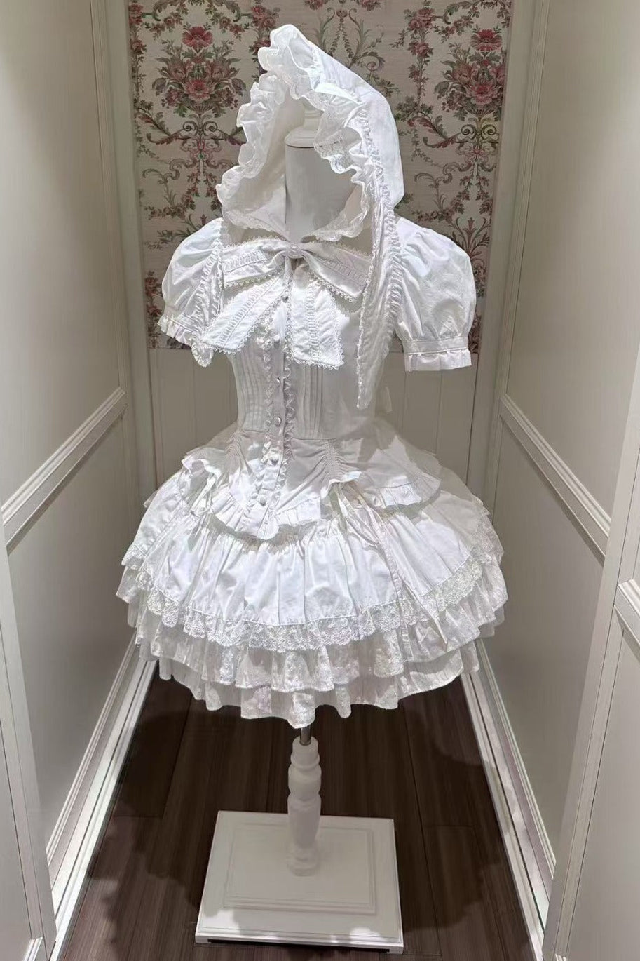 Hooded Rabbit Ear Top and Skirt Set