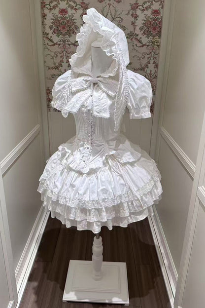 Hooded Rabbit Ear Top and Skirt Set