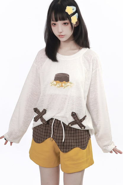 Lightweight Layered Top & Contrast Shorts Set-Up