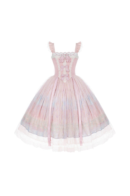 Ölgemälde-Lolita-JSK-Set mit hoher Taille