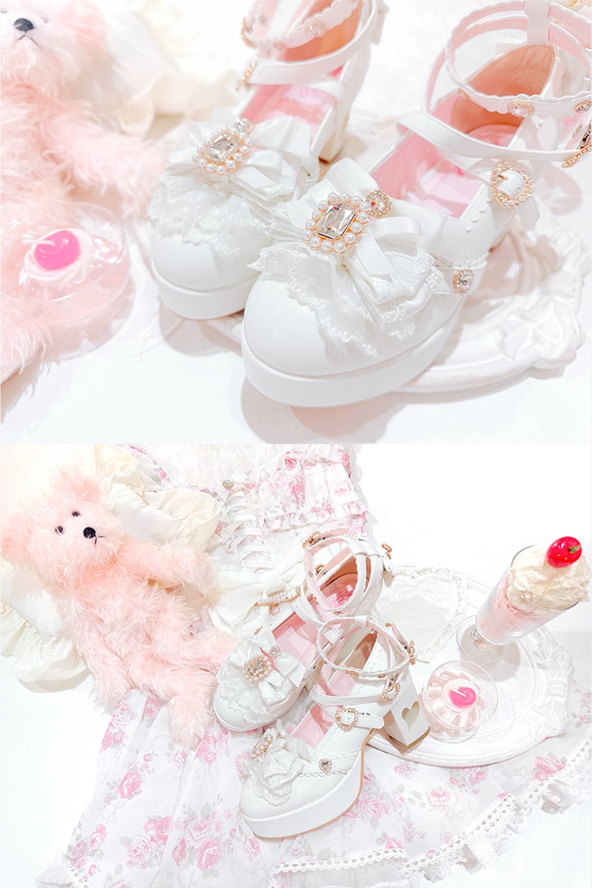 Rhinestone Lace High Heels
