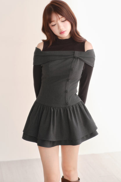 Long Sleeve Knitted Striped Dress