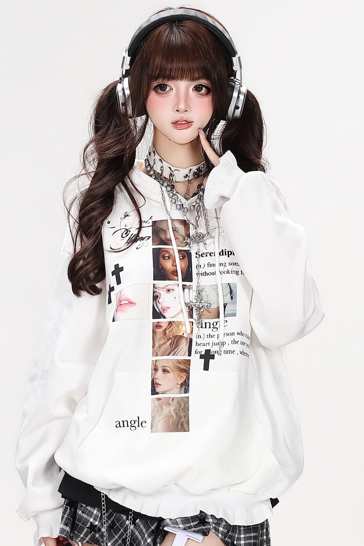 Character Letter Print Hooded Sweatshirt