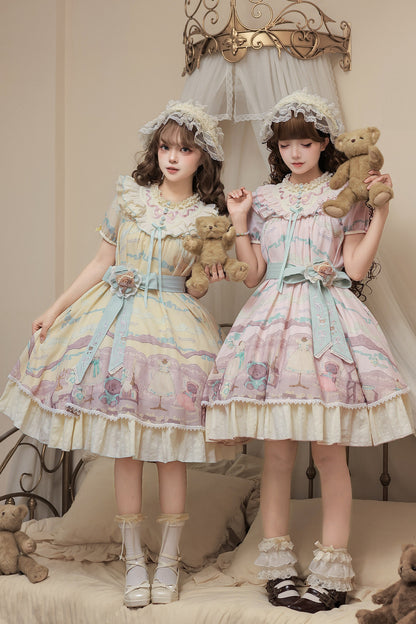 Teddy Bear Print Doll Lolita Dress