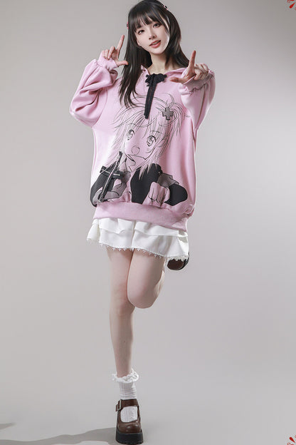 Three-Tone Tie-Dye Age-Reducing Hooded Sweatshirt