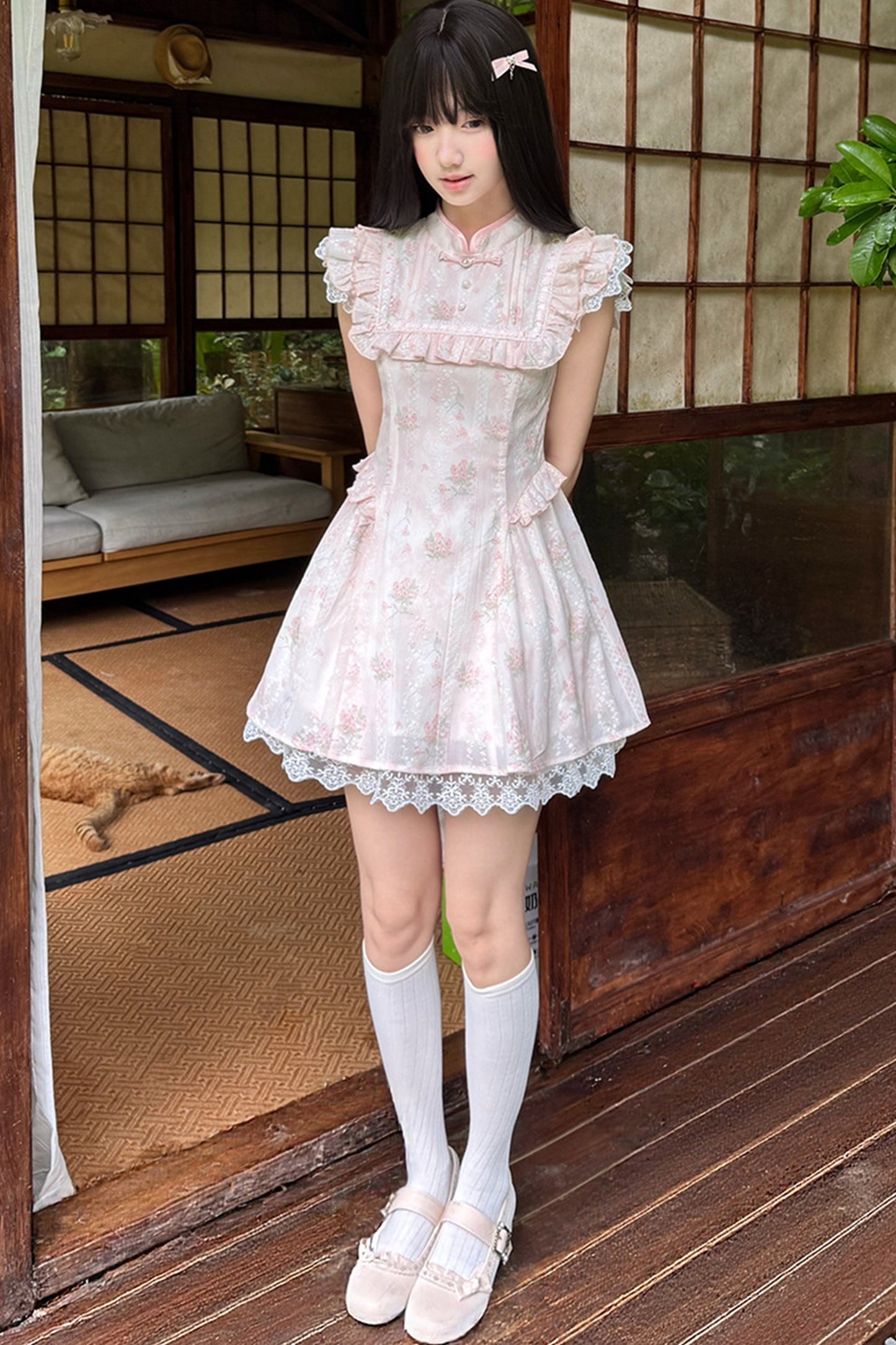 フラワーレースプリンセスチャイナワンピース