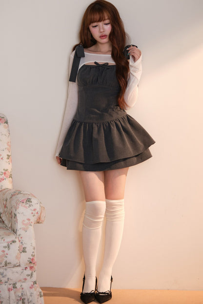 [Producto en preventa] Vestido de rayas con cárdigan