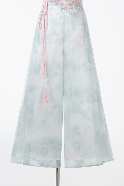 New Chinese Style Hanfu Top and Pants Set