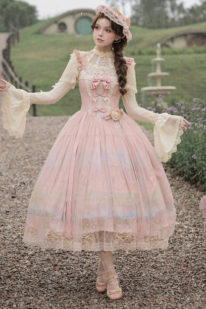 Ölgemälde-Lolita-JSK-Set mit hoher Taille