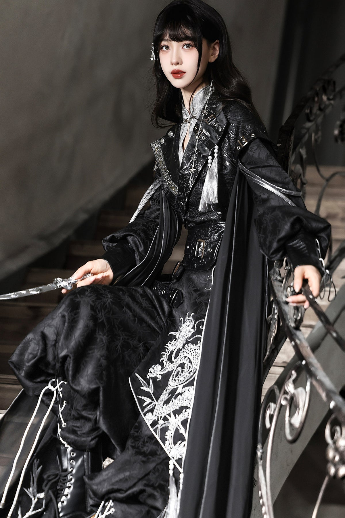 Dragon Improved Hanfu Top and Pants Set