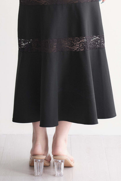 Lace Patchwork Sleeveless Mermaid Long Dress