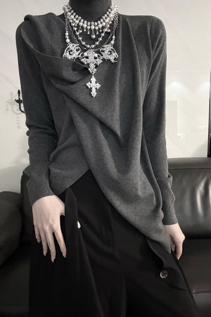 Cowl Neck Base Layer Knit Top