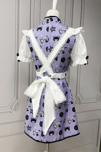 Bobo Bear Gun Print Cheongsam Dress