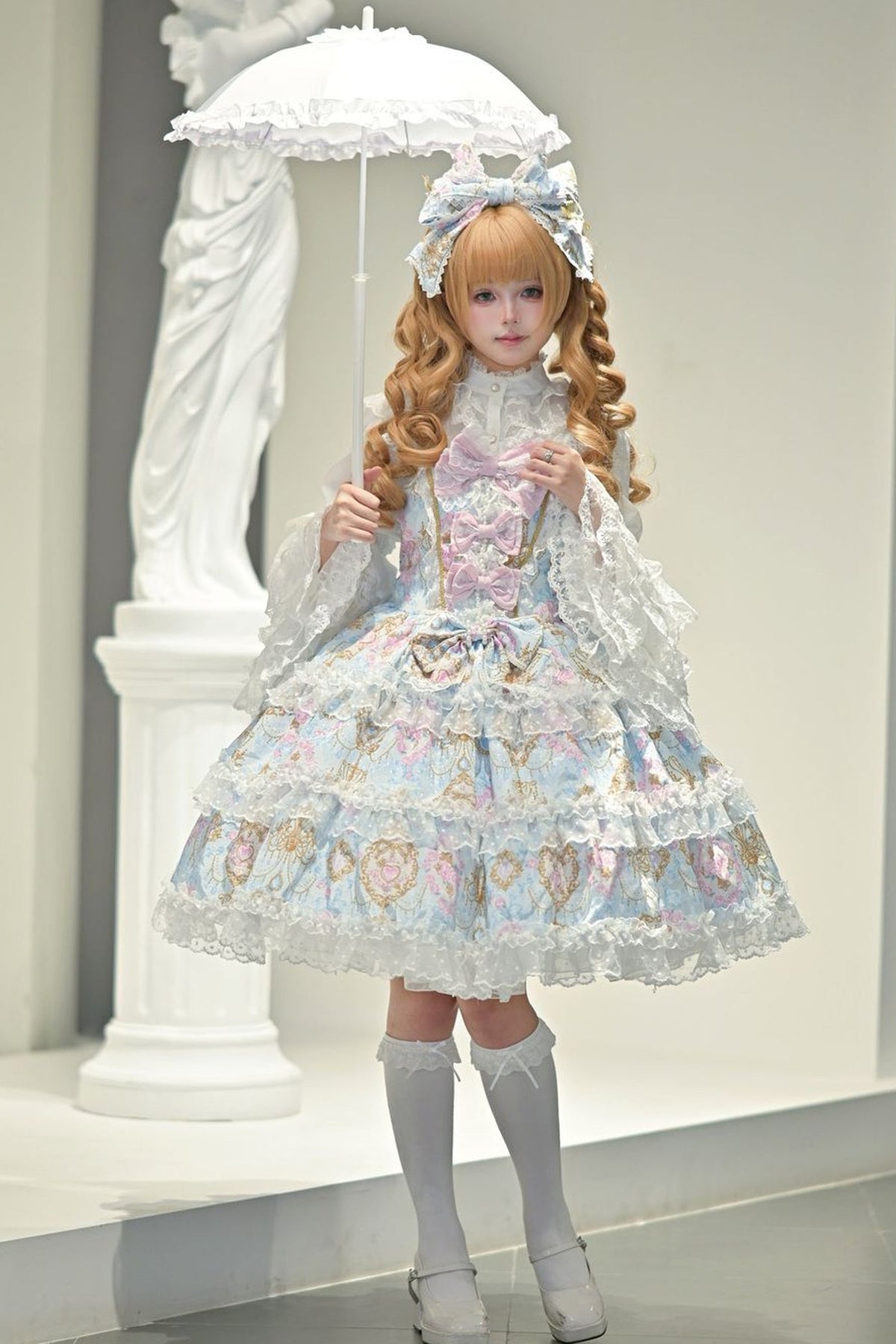 Elegance Floral Wall Doll-Like JSK Dress