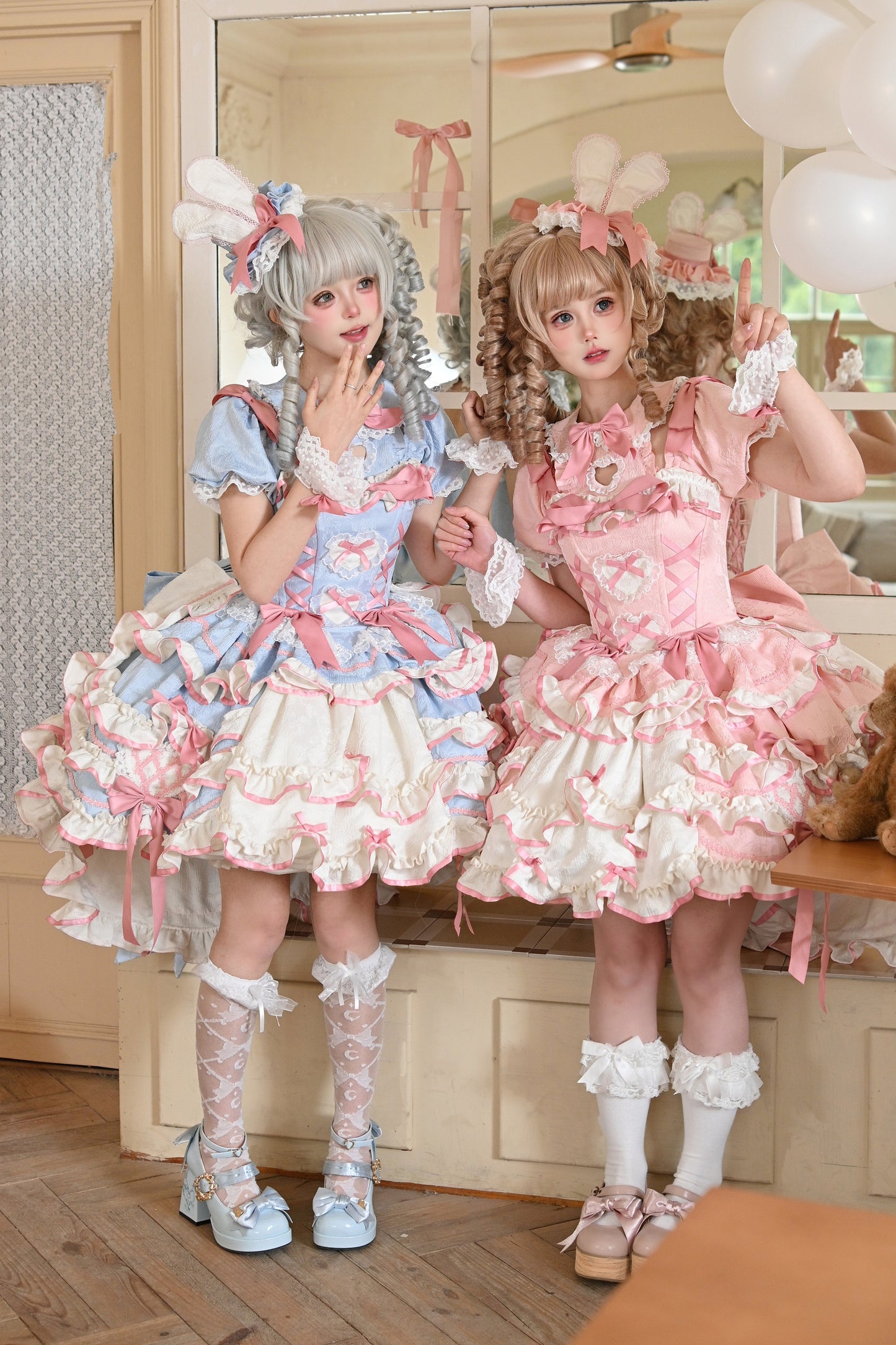 パステルうさぎ姫ロリータワンピース