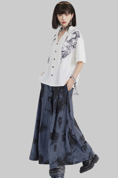 Dragon Shadow Wide-Leg Pants