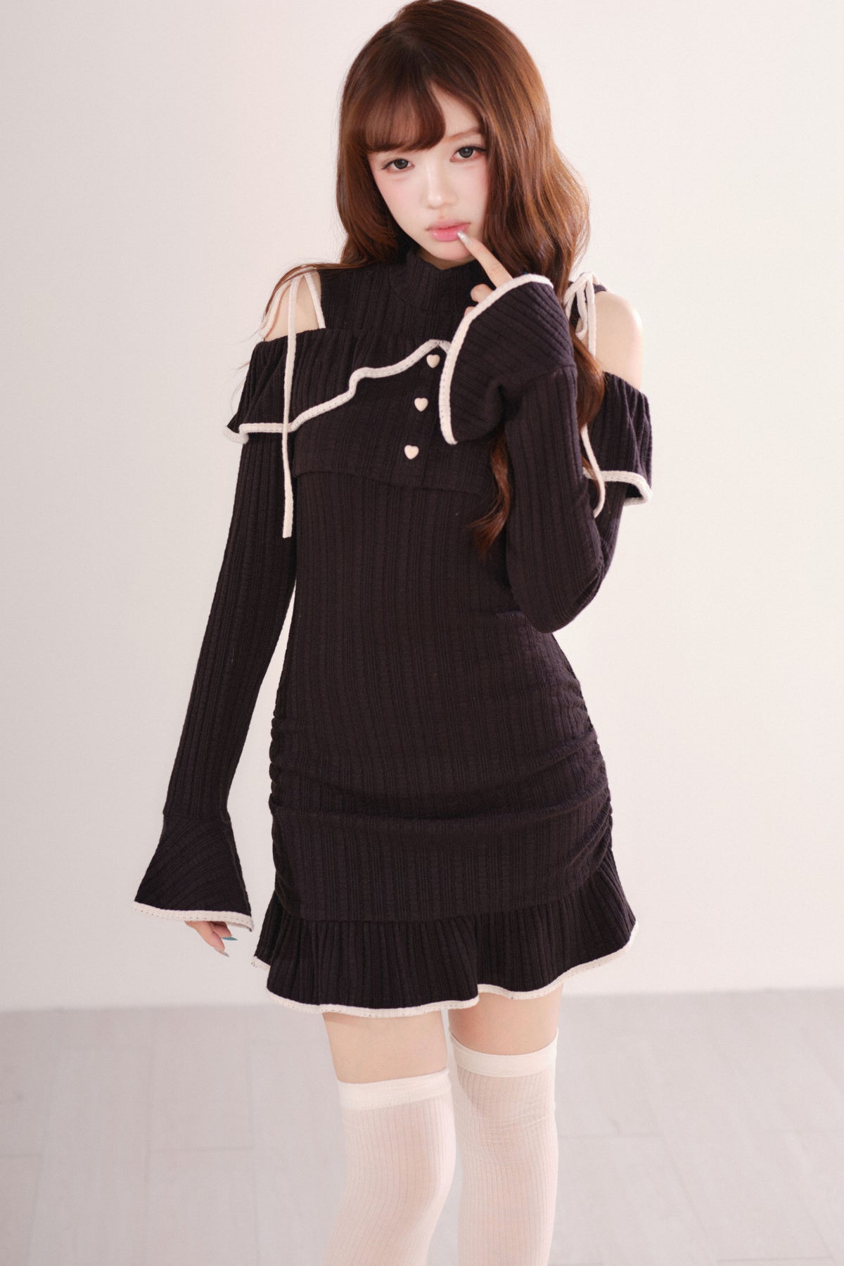 Set con abito gilet in maglia e top