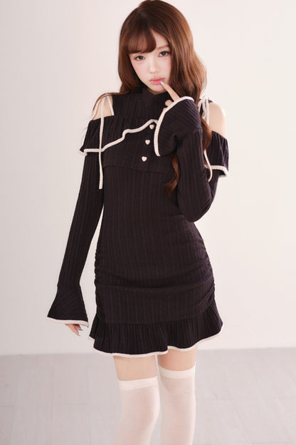 Set con abito gilet in maglia e top