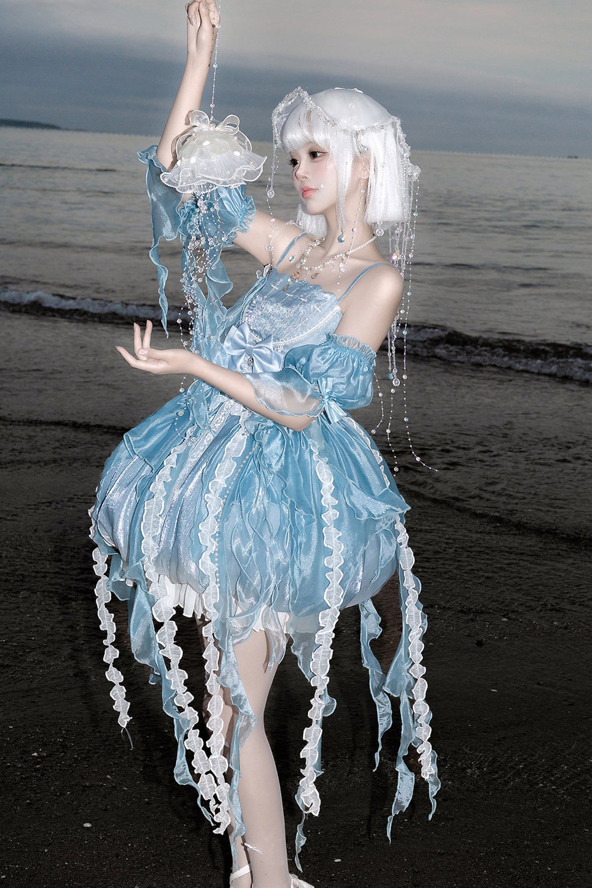 Fantasy Jellyfish Suspender Dress With Sleeves Set