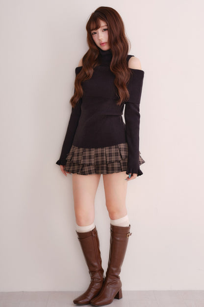 Off-Shoulder Shawl Pullover Sweater